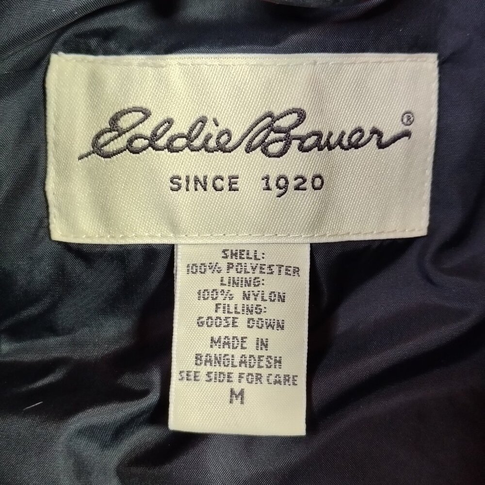 Eddie Bauer Goose Down Vest Womens Plaid Red Green Black Full Zip Puffer - Picture 11 of 16